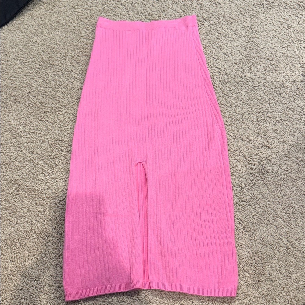 Free People Pink Skyline Midi Skirt